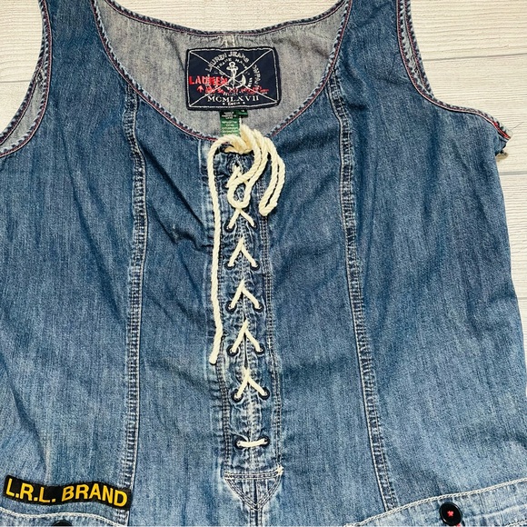 Lauren Ralph Lauren Sleeveless Lace Up Cotton Dress Vintage Limited Edition - Picture 6 of 11